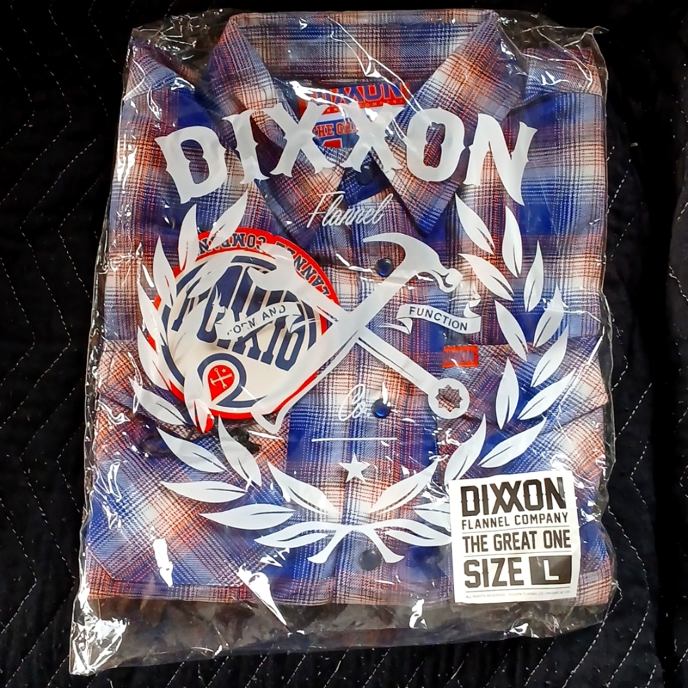 Dixxon Flannel Large Orange/White/Blue